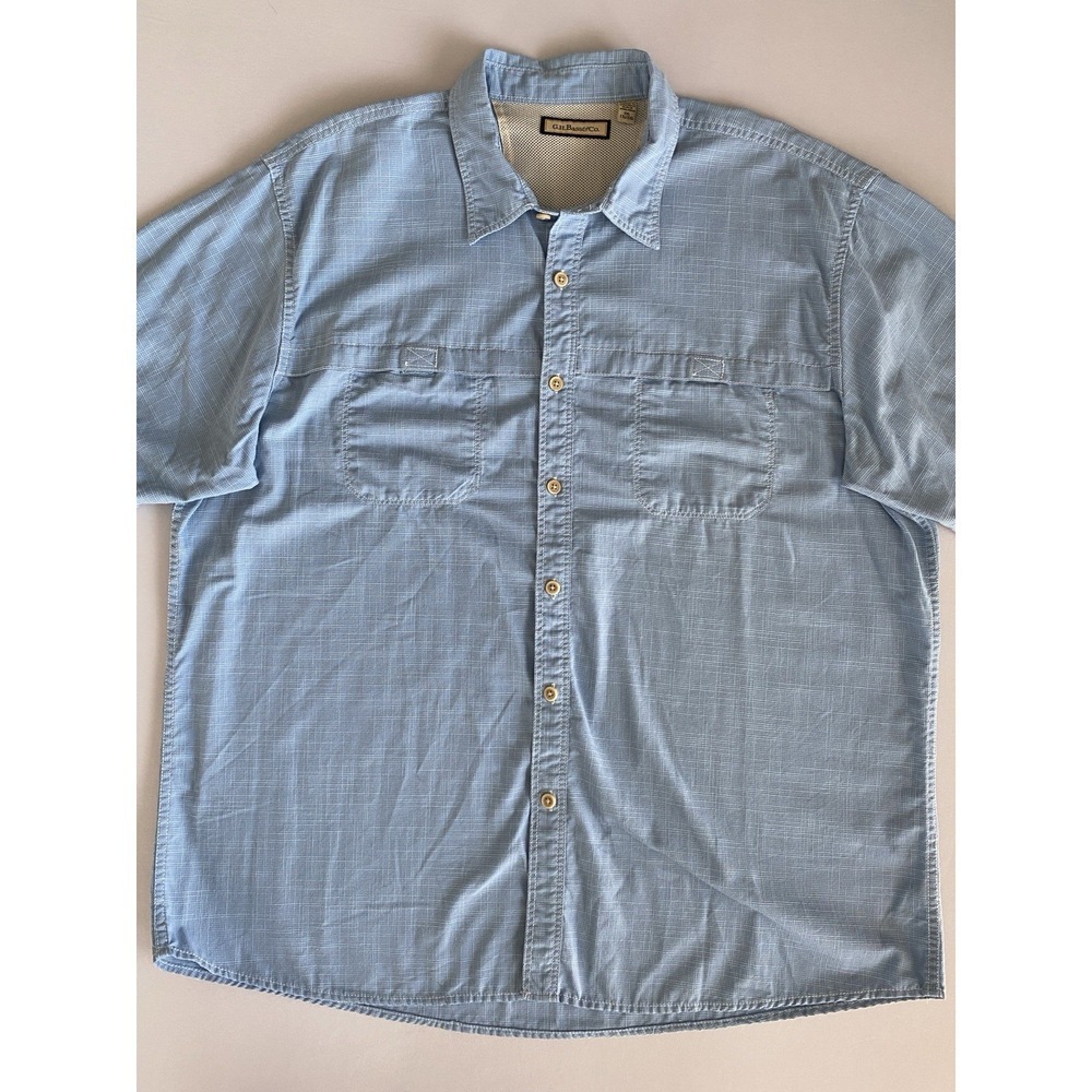 G.H Bass & Co Mens Shirt Blue Short Sleeve Button Up Casual Size XXL